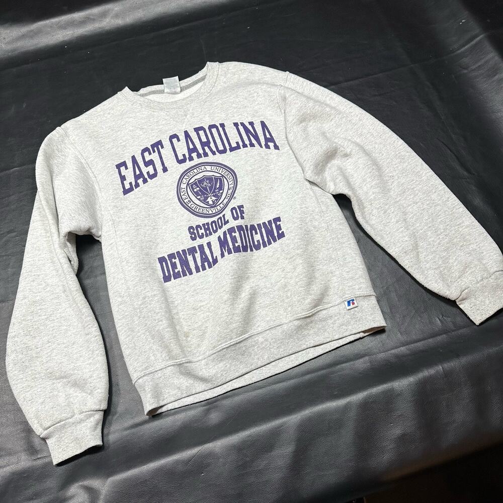Vtg East Carolina University Pirates Sweatshirt Small Russell Dental School